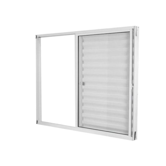 Janela Veneziana De Correr 3 folhas e 1 Fixa Vidro Mini Boreal Soft Branco MGM 100x100cm - Imagem principal - 1ddf85d2-dece-4131-9885-b156570df2f9
