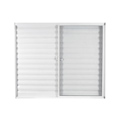 Janela Veneziana De Correr 3 folhas e 1 Fixa Vidro Mini Boreal Soft Branco MGM 100x100cm