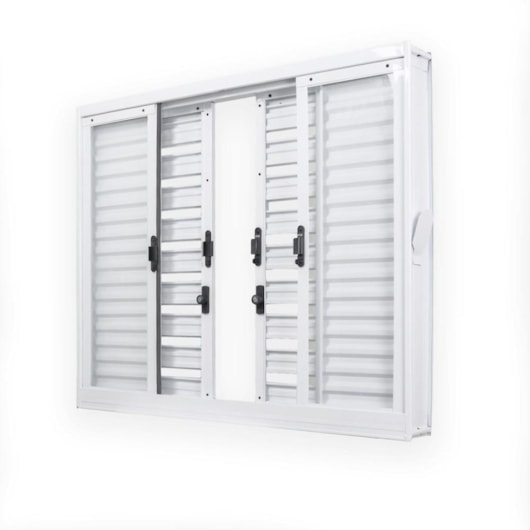 Janela Veneziana Ecoflex 3 Folhas Vidro Em Aço Minas Sul Branco MGM 120x150xcm - Imagem principal - e13560a1-d4b3-4334-9ba1-9de5fc3bbe83