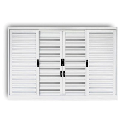 Janela Veneziana Ecoflex 6 Folhas Com Vidro Branco MGM 120x150x12cm