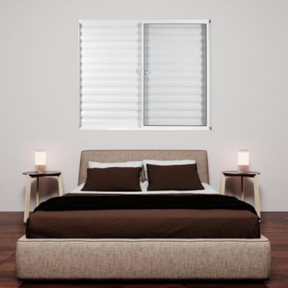 Janela Veneziana Soft 3 Folhas Embalagem Plástica Vidro Liso Branco MGM 100x120cm