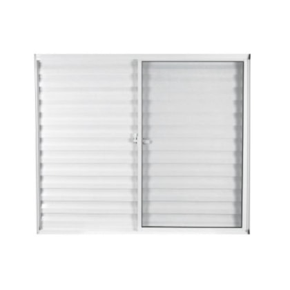 Janela Veneziana Soft 3 Folhas Embalagem Plástica Vidro Liso Branco MGM 100x120cm
