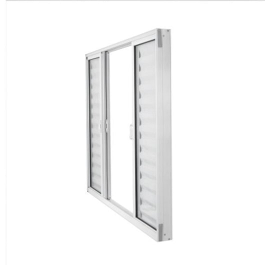 Janela Veneziana Soft 6 Folhas Vidro Liso Em Alumínio Branco MGM 100X120cm - Imagem principal - 00fd795c-2603-4379-bb71-d998110717e0