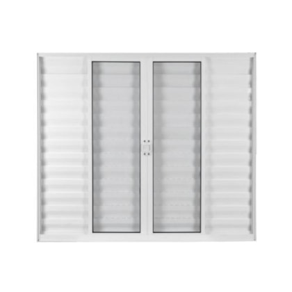 Janela Veneziana Soft 6 Folhas Vidro Liso Em Alumínio Branco MGM 100X120cm