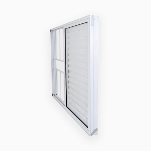 Janela Veneziana Soft Plus 3 Folhas Vidro Liso Com Grade Em Alumínio Branco MGM 100x100 - Imagem principal - 94dbd961-45a2-4343-8279-6798477625a5