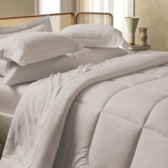 Jogo De Cama Bossa Prata King Cinza 300 Fios Karsten 290x260cm