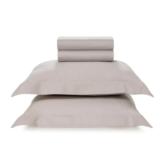 Jogo De Cama Bossa Prata King Cinza 300 Fios Karsten 290x260cm - Imagem principal - 86538a65-3f57-4e2f-8564-9921f5aee57a