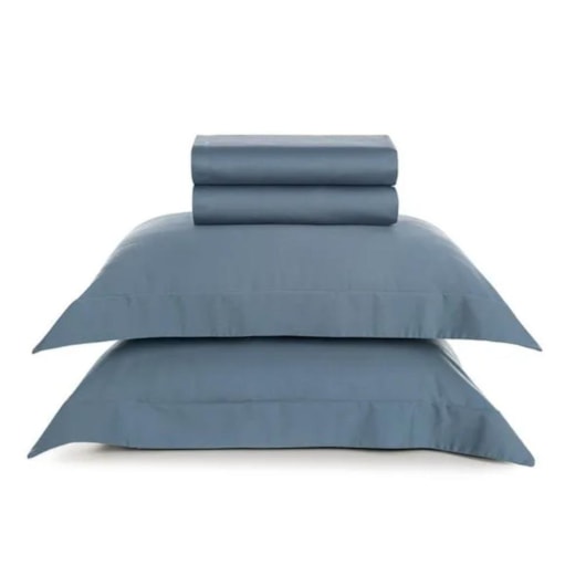 Jogo De Cama Bossa Queen Indigo 300 Fios Karsten 240x260cm - Imagem principal - 90c8a5a7-1523-47a6-b308-86f74d956650
