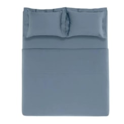 Jogo De Cama Bossa Queen Indigo 300 Fios Karsten 240x260cm