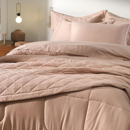 Jogo De Cama Bossa Queen Nude 300 Fios Karsten 240x260cm - Imagem principal - 2a8efd7e-be09-423f-a29c-5e471bc720df