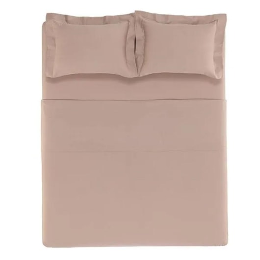 Jogo De Cama Bossa Queen Nude 300 Fios Karsten 240x260cm - Imagem principal - 39d445ae-c5cc-45c0-8644-f75265b11b70