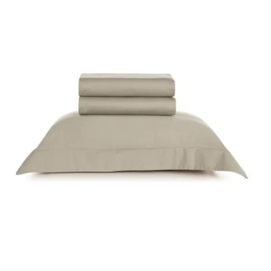 Jogo De Cama Bossa Solteiro Areia 300 Fios Karsten 180x260cm - Imagem principal - 5643f64f-4ebc-4b49-b399-f74bae155fb0