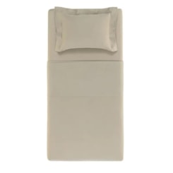 Jogo De Cama Bossa Solteiro Areia 300 Fios Karsten 180x260cm