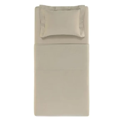 Jogo De Cama Bossa Solteiro Areia 300 Fios Karsten 180x260cm
