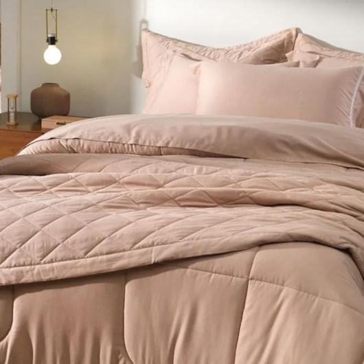 Jogo De Cama Bossa Solteiro Nude 300 Fios Karsten 180x260cm - Imagem principal - 586fcd57-102e-4549-835e-3bd82e028464