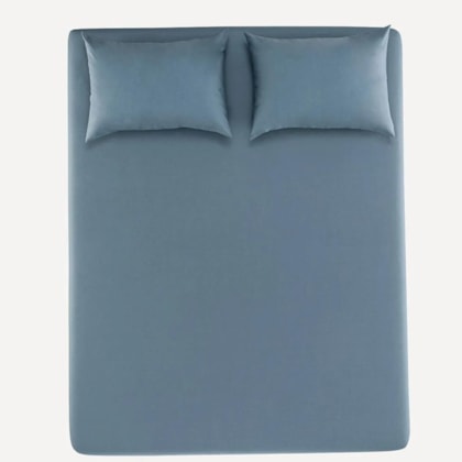 Jogo De Cama Matiza Azul Porc Casal Karsten 138x188x30cm