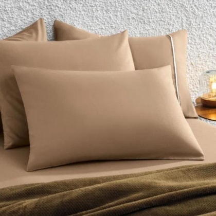 Jogo De Cama Matiza King Caramelo 160 fios Karsten 193x203x35cm