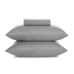 Jogo De Cama Matiza King Cinza Lunar 160 fios Karsten 193x203x35cm