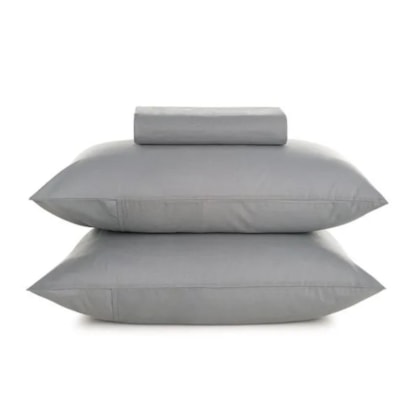 Jogo De Cama Matiza King Cinza Lunar 160 fios Karsten 193x203x35cm