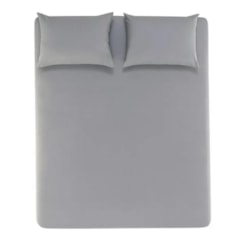 Jogo De Cama Matiza King Cinza Lunar 160 fios Karsten 193x203x35cm