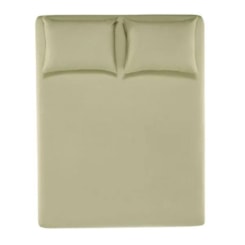 Jogo De Cama Matiza Queen Verde Cha 160 fios Karsten 158x198x30cm