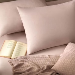 Jogo De Cama Matiza Solteiro Rosa Giz 160 fios Karsten 100x200x30cm