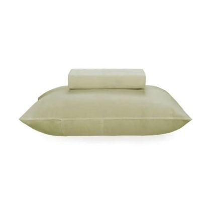 Jogo De Cama Matiza Solteiro Verde Cha 160 fios Karsten 100x200x30cm