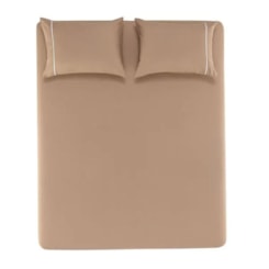 Jogo De Cama Noah Casal Caramelo Com Branco Karsten 138x188x30cm