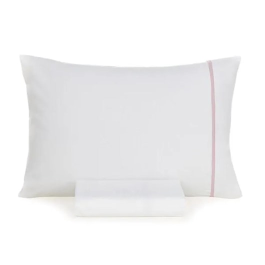 Jogo De Cama Noah King Branco Com Rosa Giz Karsten 193x203x35cm - Imagem principal - 46216e10-9ec2-4a83-83b9-ad10b8d71e7a
