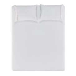 Jogo De Cama Noah Queen Branco Com Rosa Giz 160 fios Karsten 158x198x30cm
