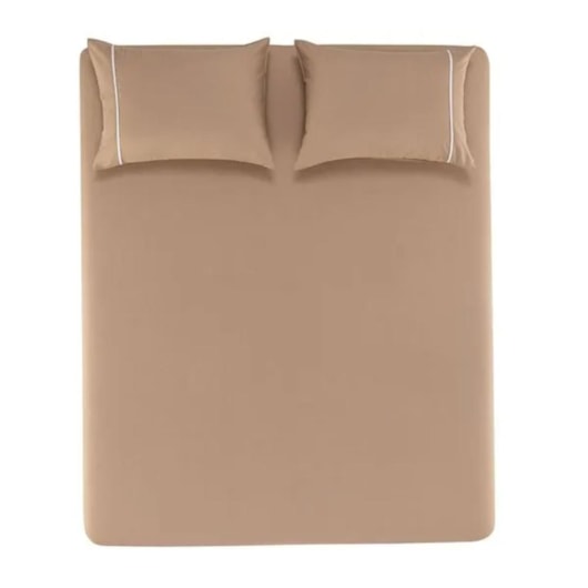 Jogo De Cama Noah Queen Caramelo Com Branco Karsten 158x198x30cm - Imagem principal - dacd1658-8ce9-46d4-95c3-0f0853529538