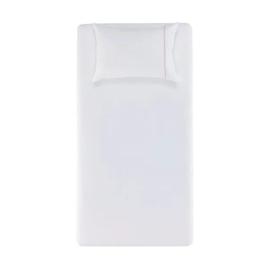 Jogo De Cama Noah Solteiro Branco Com Rosa Giz Karsten 100x200x30cm - Imagem principal - 9d22d89b-889b-46e1-887b-0206b1ca77de