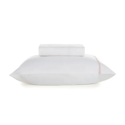 Jogo De Cama Noah Solteiro Branco Com Rosa Giz Karsten 100x200x30cm - Imagem principal - df53ca16-169f-45fe-ab85-deb3636f7038