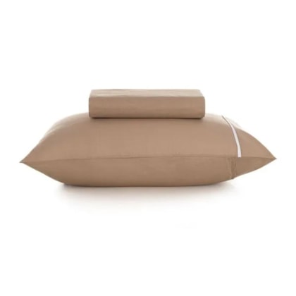 Jogo De Cama Noah Solteiro Caramelo Com Branco Karsten 100x200x30cm