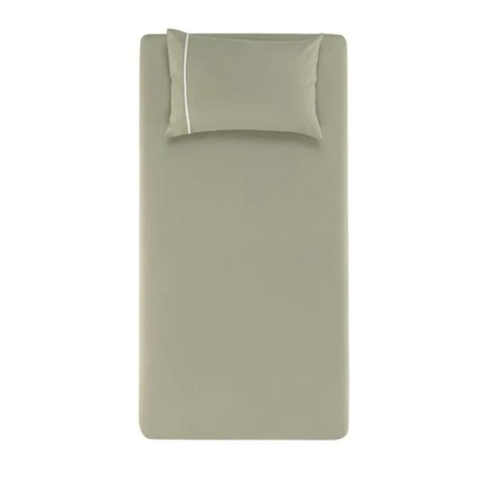 Jogo De Cama Noah Solteiro Verde Chá Com Branco Karsten 100x200x30cm - Imagem principal - 2567e25e-4803-4ad2-b231-4df33ad72296