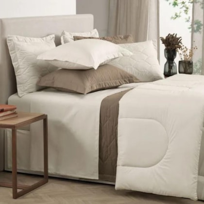 Jogo De Cama Tom Branco Casal Branco 200 Fios Karsten 220x250cm