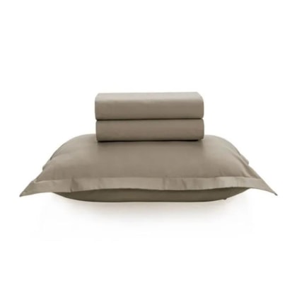 Jogo De Cama Tom Grao Solteiro Bege 200 Fios Karsten 180x250cm