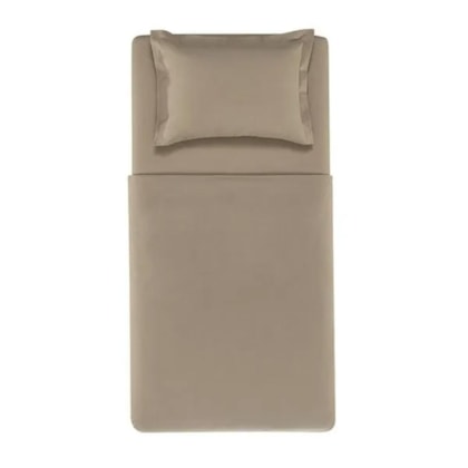 Jogo De Cama Tom Grao Solteiro Bege 200 Fios Karsten 180x250cm