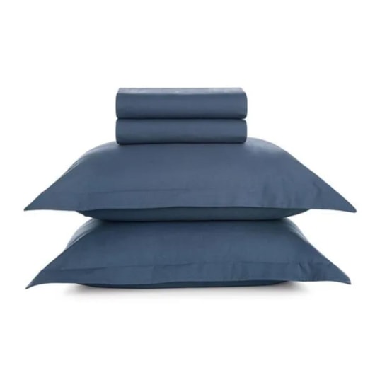 Jogo De Cama Tom Marinho Queen 200 Fios Karsten 240x250cm - Imagem principal - 2daee9ba-84e1-4a21-b0fc-d830ffef3e52