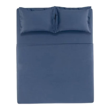 Jogo De Cama Tom Marinho Queen 200 Fios Karsten 240x250cm