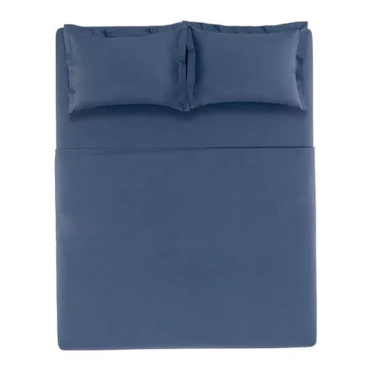 Jogo De Cama Tom Marinho Queen 200 Fios Karsten 240x250cm - Imagem principal - eca70426-f2c6-47e0-ab7e-61229df455bb