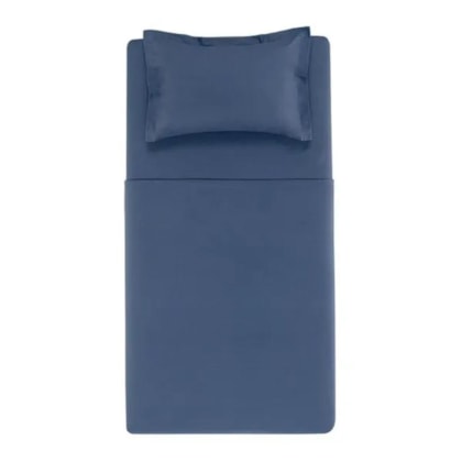 Jogo De Cama Tom Marinho Solteiro 200 Fios Karsten 180x250cm