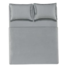 Jogo De Cama Tom Mineral Casal Cinza 200 Fios Karsten 220x250cm