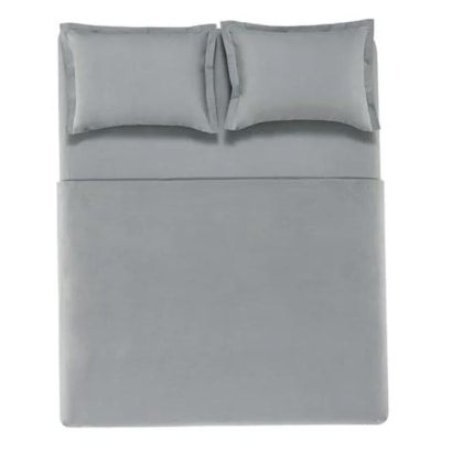 Jogo De Cama Tom Mineral King Cinza 200 Fios Karsten 290x250cm