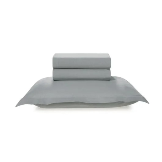 Jogo De Cama Tom Mineral Solteiro Cinza 200 Fios Karsten 180x250cm - Imagem principal - 2d589196-c049-4e6e-99e6-76e187393e27