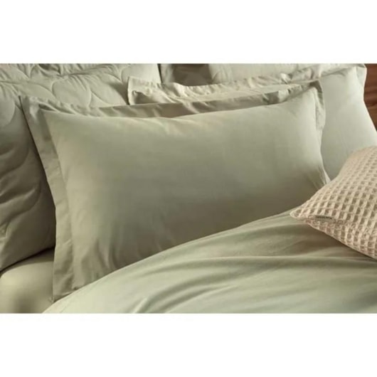 Jogo De Cama Tom Salvia King Verde 200 Fios Karsten 290x250cm - Imagem principal - 5084b206-92b6-4dd9-aec4-4a37eb670c63