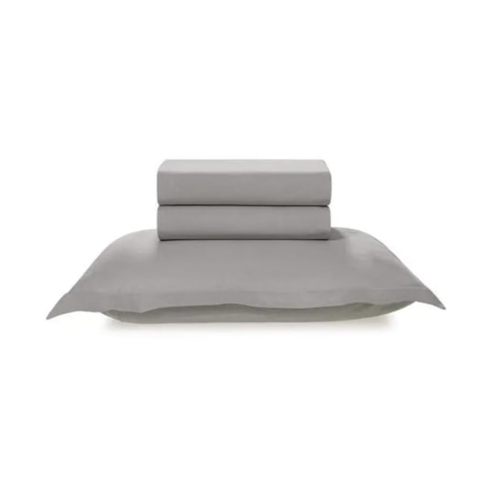 Jogo De Cama Tom Titanio Solteiro Cinza 200 Fios Karsten 180x250cm - Imagem principal - ce40b9b4-1f10-4a67-a7ab-6b58fda19478