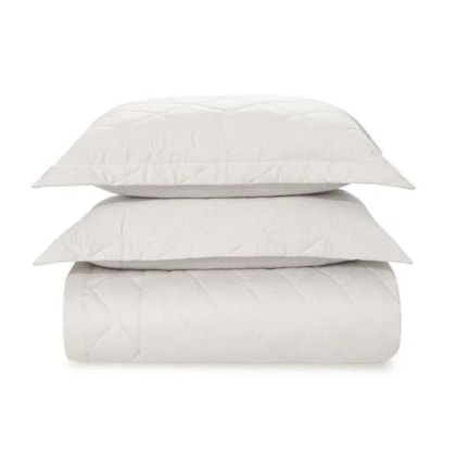 Jogo De Colcha Com Porta Travesseiro Bossa Casal Branco 300 Fios Karsten 220x260cm