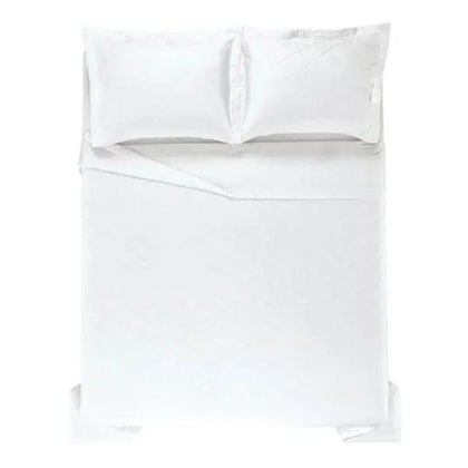 Jogo De Colcha Com Porta Travesseiro Bossa Casal Branco 300 Fios Karsten 220x260cm