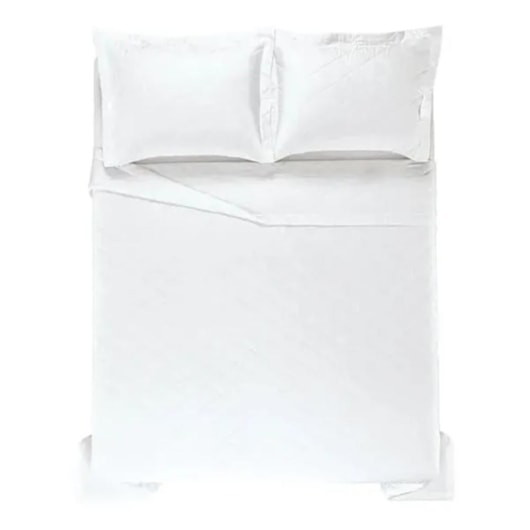 Jogo De Colcha Com Porta Travesseiro Bossa Casal Branco 300 Fios Karsten 220x260cm - Imagem principal - 8a1e3bea-60dd-41bd-81cd-b988c084816c